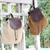 Straw Woven Hollow Beach Bag With Fur Cover