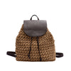 Straw Woven Hollow Beach Bag With Fur Cover