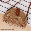 Semicircle Straw Woven Bag, Rattan Bag, Shoulder Bag, Messenger Bag, Female Bag