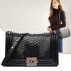 European And American Retro Top Layer Cowhide Embossed Chain Bag