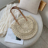 Color Big Disc Straw Woven Bag Casual One Shoulder Fashion Woven Bag Female Bag