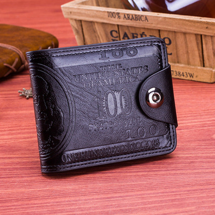 Magnetic Buckle Dollar Wallet Compression Change Hundred Dollars Retro Men's Wallet