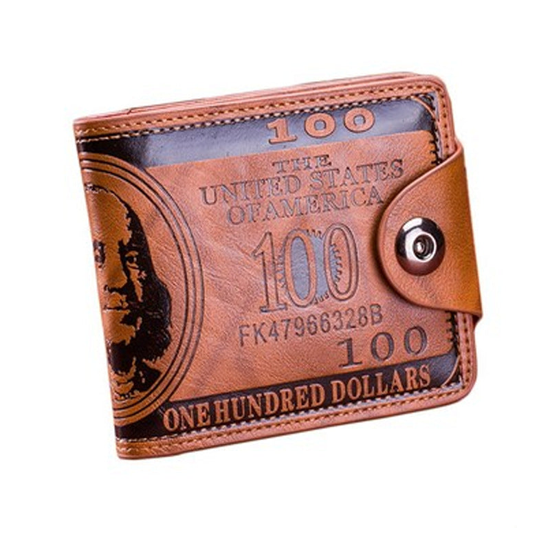 Magnetic Buckle Dollar Wallet Compression Change Hundred Dollars Retro Men's Wallet