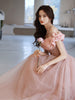 One Shoulder Evening Dress Pink Noble Dress