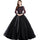 Black Park Collar Evening Dress Solo Host Performance, Pettiskirt Long Female