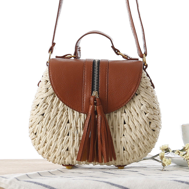 Straw Woven Bag Beach Vacation One-Shoulder Female Bag Woven Bag