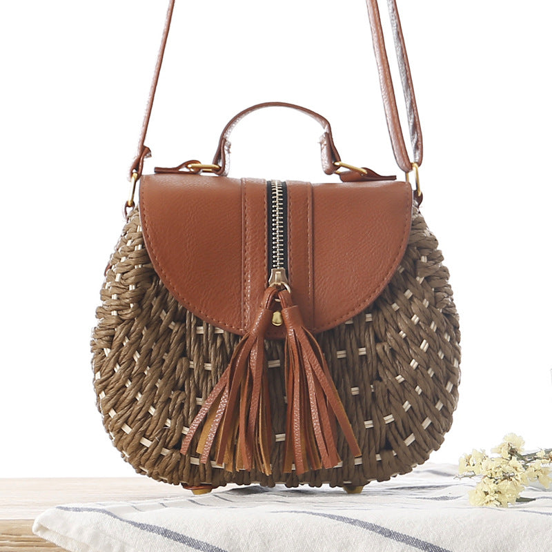 Straw Woven Bag Beach Vacation One-Shoulder Female Bag Woven Bag