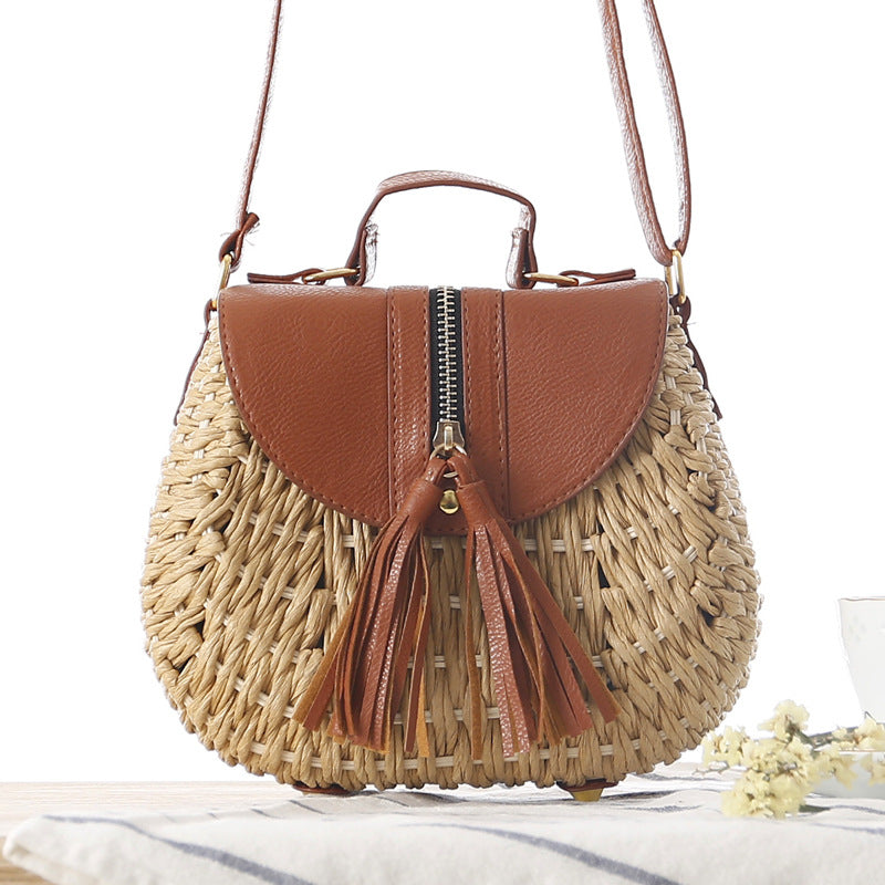 Straw Woven Bag Beach Vacation One-Shoulder Female Bag Woven Bag