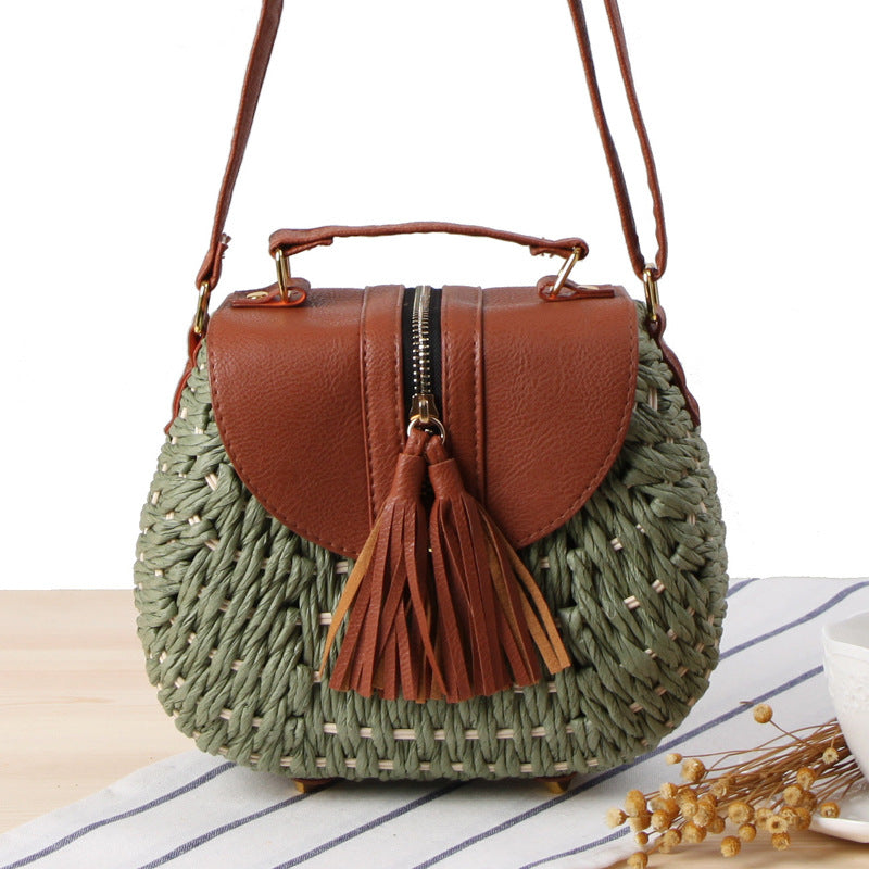 Straw Woven Bag Beach Vacation One-Shoulder Female Bag Woven Bag