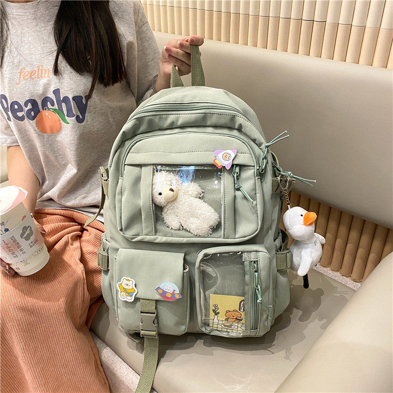 Casual Large-capacity School Bag Harajuku Style Backpack for Middle and High School Students