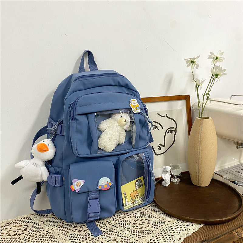 Casual Large-capacity School Bag Harajuku Style Backpack for Middle and High School Students