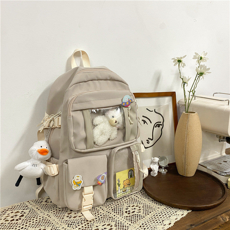 Casual Large-capacity School Bag Harajuku Style Backpack for Middle and High School Students