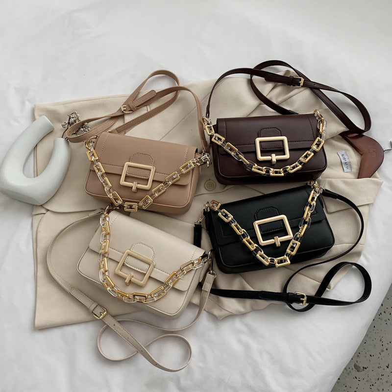 Fashion Thick Chain One Shoulder Underarm Bag Small Square Bag