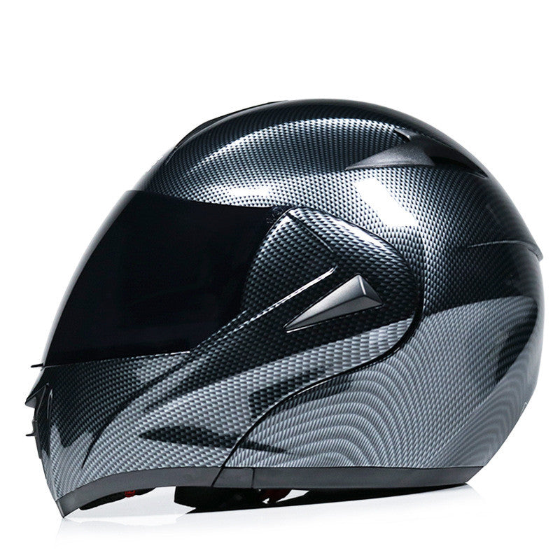 Motorcycle Uncovered Helmet Carbon Fiber Double Mirror Electric Bike Helmet Men and Women