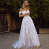 Lace Wedding Dresses 2020 Off the Shoulder Appliques A-Line Bride Dress Princess Wedding Gown Bridal robe de mariee