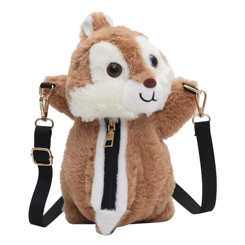 Cute Puppy Bag Plush Cute Girl Soft Girl Messenger Bag