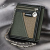 Men's Contrasting Color Casual Canvas 3 Fold Short Wallet