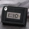 Men's Contrasting Color Casual Canvas 3 Fold Short Wallet