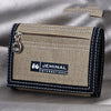 Men's Contrasting Color Casual Canvas 3 Fold Short Wallet