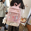 Kawaii Nylon Women Backpack School Bags For Girls Travel Backpack New Fashion Rabbit Print BackpacksTeen Girls Mochila Feminina