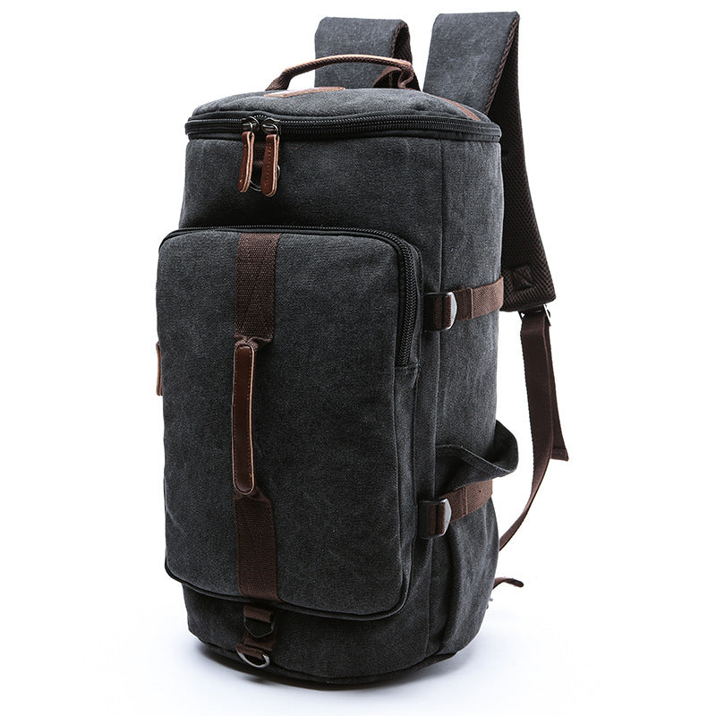 Vertical Square European Style Travel Canvas Bag Outdoor Large-capacity Drum Student School Bag