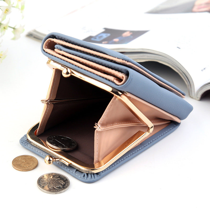 Folding PU Leather Female Coin Purse