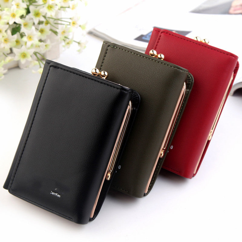 Folding PU Leather Female Coin Purse