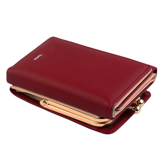 Folding PU Leather Female Coin Purse