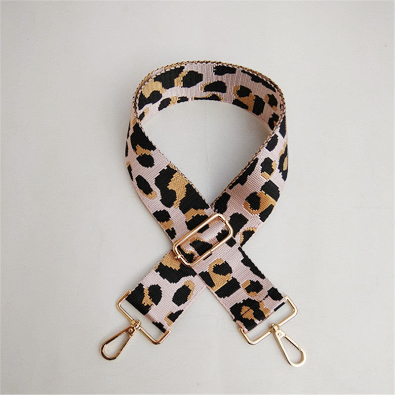 Thicken Color Female Bag Accessories Leopard Print Tie Long Shoulder Strap One Shoulder Messenger Extended Shoulder Strap Replacement Jacquard Bag Strap