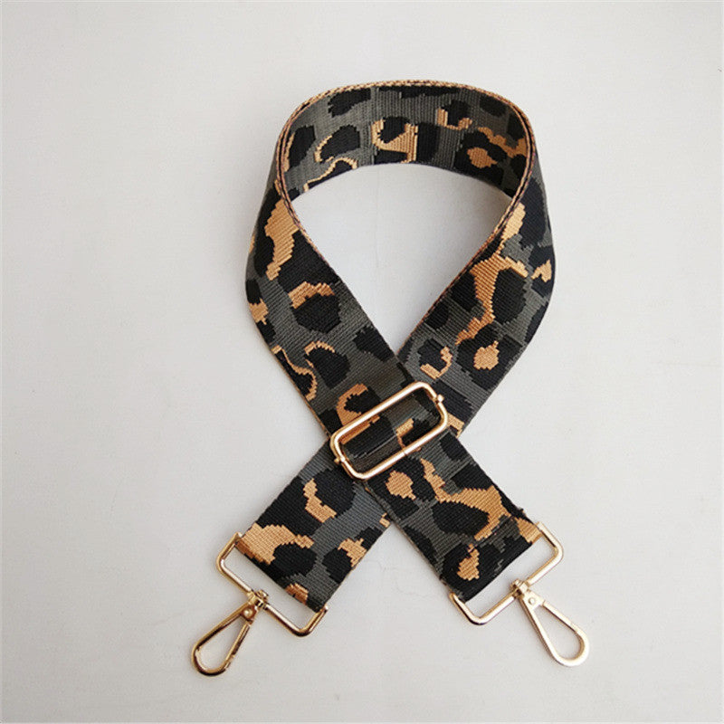 Thicken Color Female Bag Accessories Leopard Print Tie Long Shoulder Strap One Shoulder Messenger Extended Shoulder Strap Replacement Jacquard Bag Strap