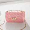 Fashion Solid Color Rhombus Single Shoulder Messenger Fresh Jelly Bag Mobile Phone Coin Chain Small Square Bag