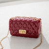 Fashion Solid Color Rhombus Single Shoulder Messenger Fresh Jelly Bag Mobile Phone Coin Chain Small Square Bag