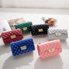 Fashion Solid Color Rhombus Single Shoulder Messenger Fresh Jelly Bag Mobile Phone Coin Chain Small Square Bag