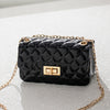 Fashion Solid Color Rhombus Single Shoulder Messenger Fresh Jelly Bag Mobile Phone Coin Chain Small Square Bag