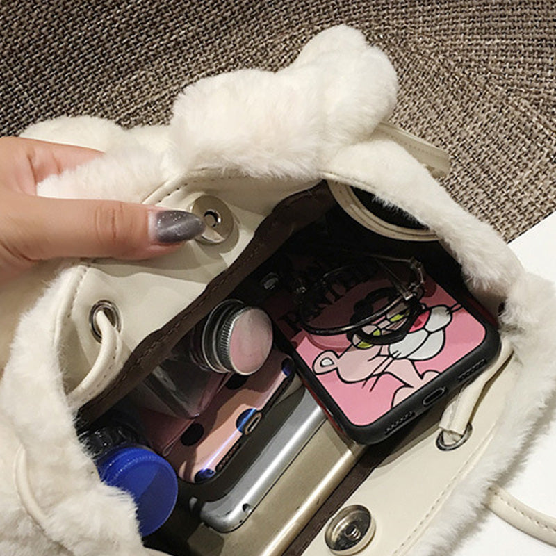 Cute Bunny Ears Portable Bucket Bag