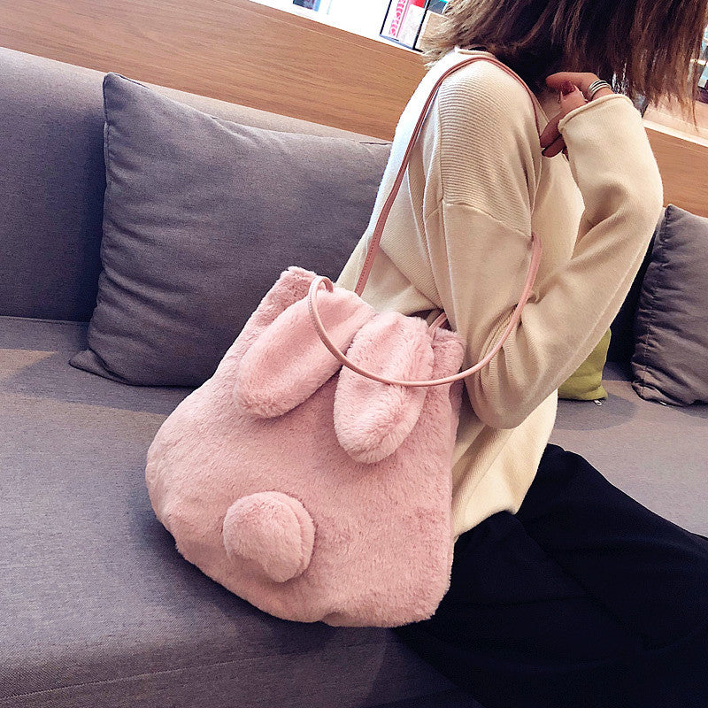 Cute Bunny Ears Portable Bucket Bag