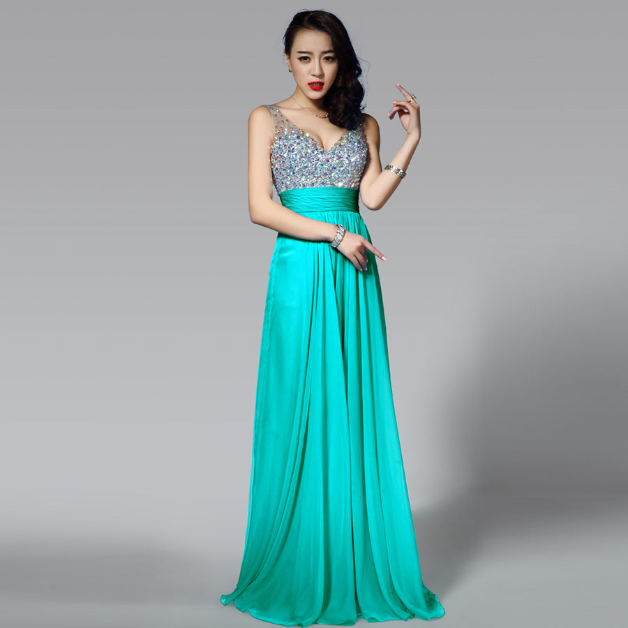 Evening Dress Long Banquet Toast Wedding Dress Evening Dress Chiffon Long Skirt