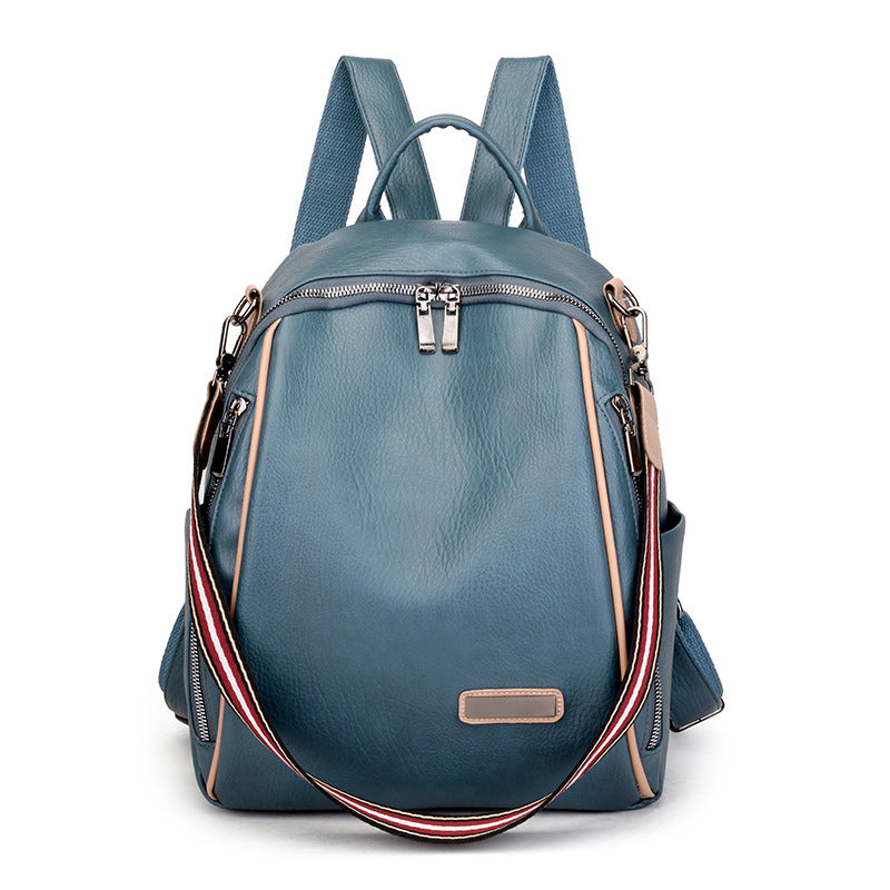 Backpack Female Bag Leisure Pu Soft Leather Small Backpack For Travel