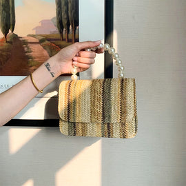 Fashion Simple Pearl Flap Shoulder Bag