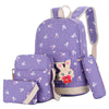 New Four-Piece Backpack Fashion Nylon Female Bag Fun Printing Trend Fashion Backpack