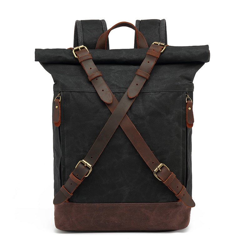 Head Layer Leather Men'S And Women'S Shoulders Travel Computer Backpack