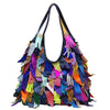 Colored Top Layer Cowhide Tassel Shoulder Bag