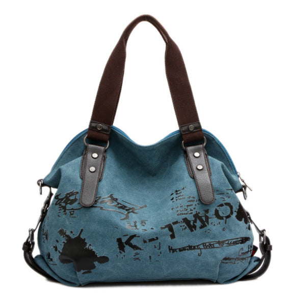 Canvas bag fashion lady shoulder bag graffiti printing bag female
