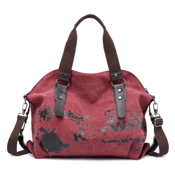 Canvas bag fashion lady shoulder bag graffiti printing bag female