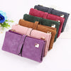 Vintage Frosted Ladies Mid-Length Multi-Card Pocket Wallet Buckle Two-Fold Hand-Grabbing Wallet