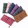 Vintage Frosted Ladies Mid-Length Multi-Card Pocket Wallet Buckle Two-Fold Hand-Grabbing Wallet