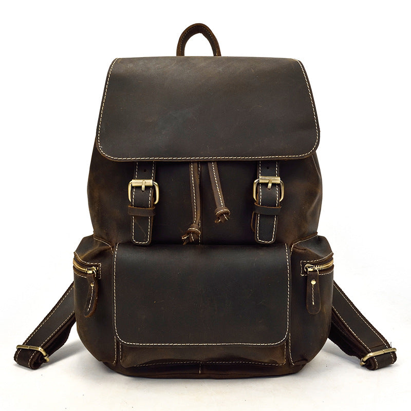 Men's Crazy Horse Leather Backpack