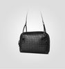 Crossbody Women Shoulder Bag Woven Bag Sheepskin Genuine Leather Fashion Purse  Double Pull Bag