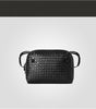 Crossbody Women Shoulder Bag Woven Bag Sheepskin Genuine Leather Fashion Purse  Double Pull Bag