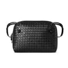 Crossbody Women Shoulder Bag Woven Bag Sheepskin Genuine Leather Fashion Purse  Double Pull Bag